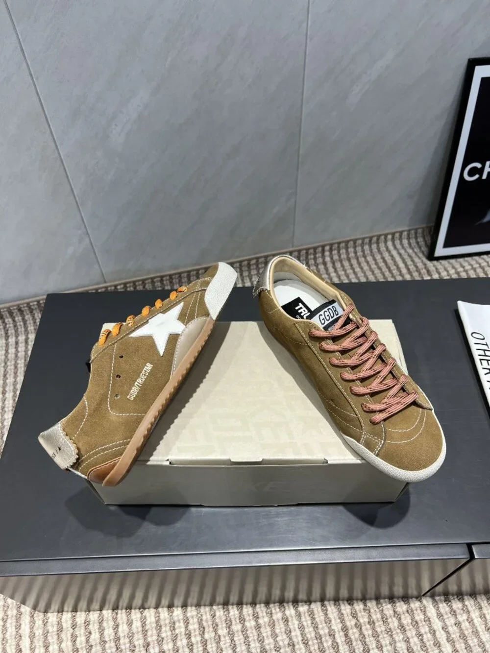 Golden Goose Tan Suede Star-Embellished Sneakers - Picture 9 of 9